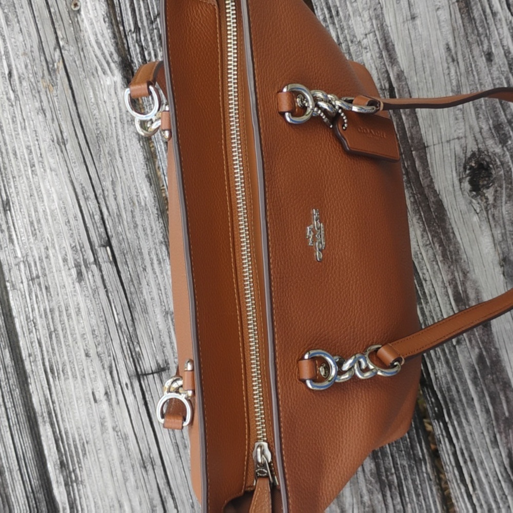 🍍Coach Sophia Tote In Tan/Brown Pebbled Leather - Picture 6 of 16